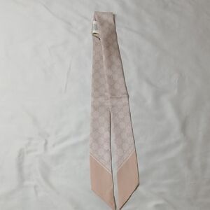 Gucci Blush GG Logo Silk Scarf Wrap